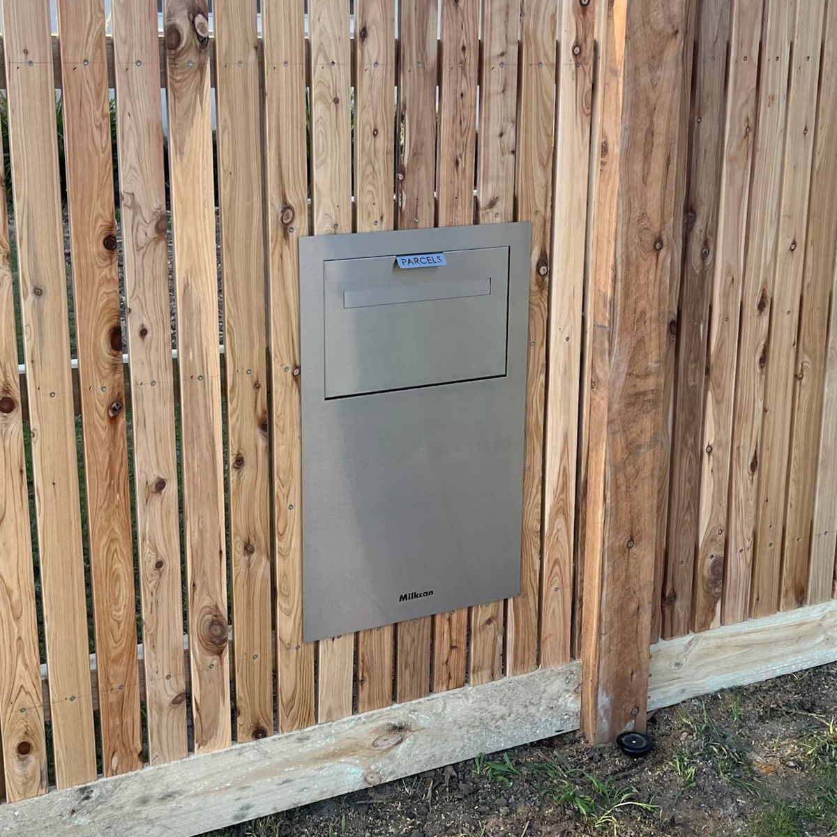Zurich Parcel Fence/Brick Letterbox - Stainless Steel/White