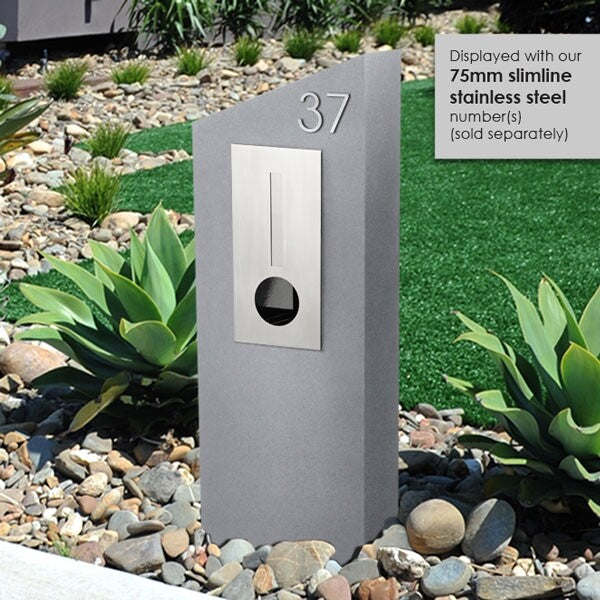 Barcelona Pillar Letterbox - Light Grey