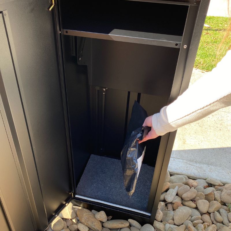 Parcel Pal 2 Pillar Letterbox - Black/Charcoal