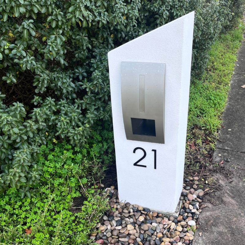 Monaco Pillar Letterbox - White