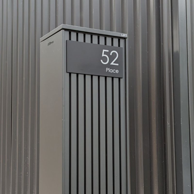 Black Custom House Sign Medium - Silver Decal