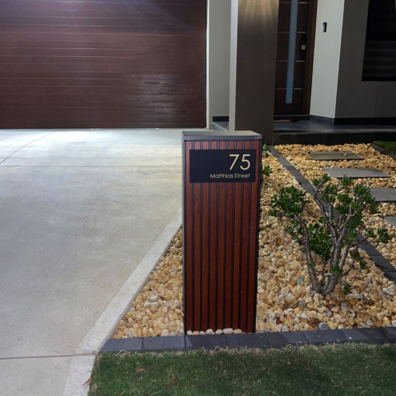 Black Custom House Sign Medium - Gold Decal