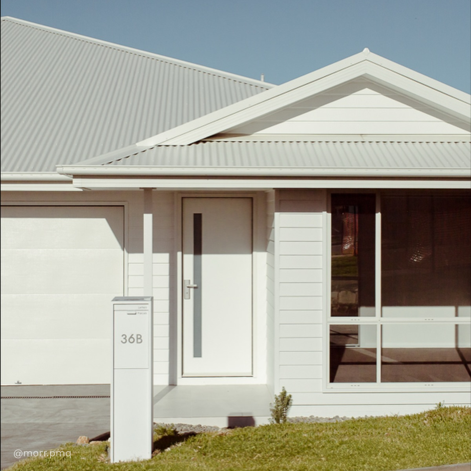 Austin Parcel Pillar Letterbox - White