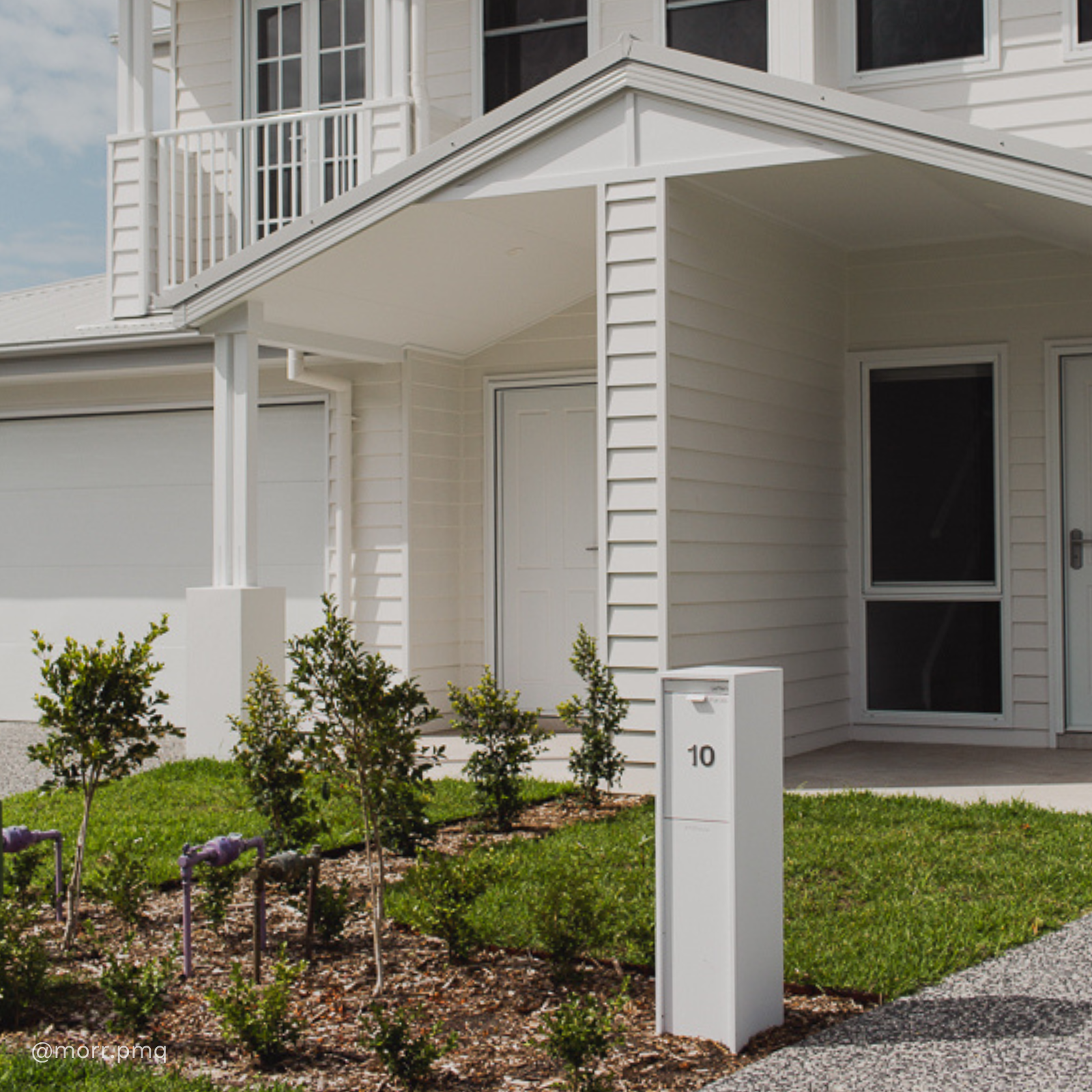 Austin Parcel Pillar Letterbox - White