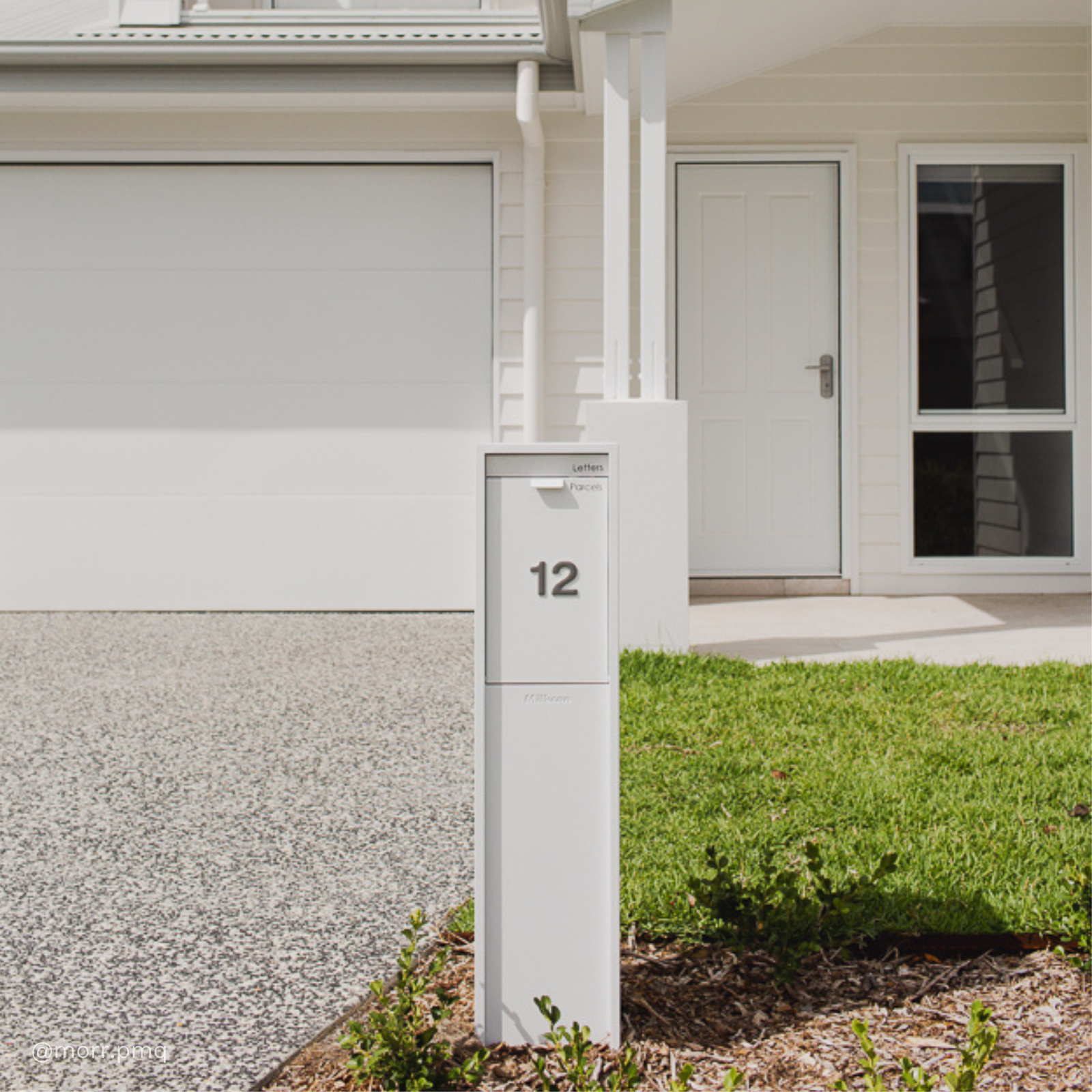 Austin Parcel Pillar Letterbox - White