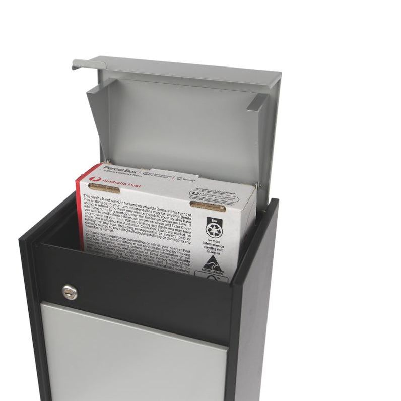 Lisbon Parcel Pillar Letterbox - Silver