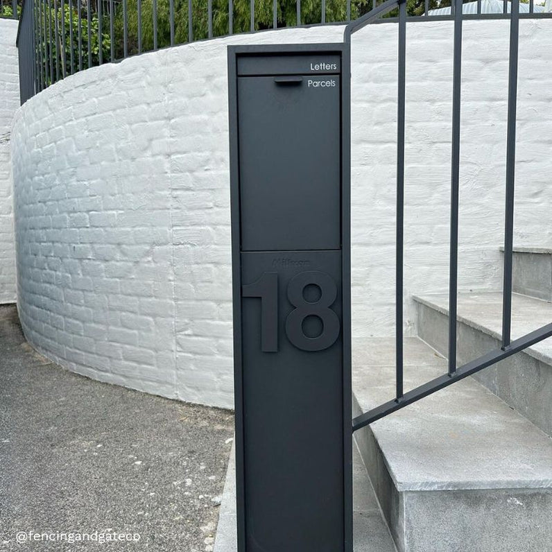 Austin Parcel Pillar Letterbox - Black