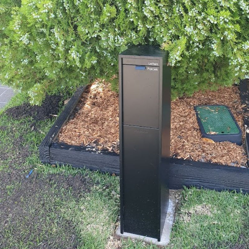Austin Parcel Pillar Letterbox - Black