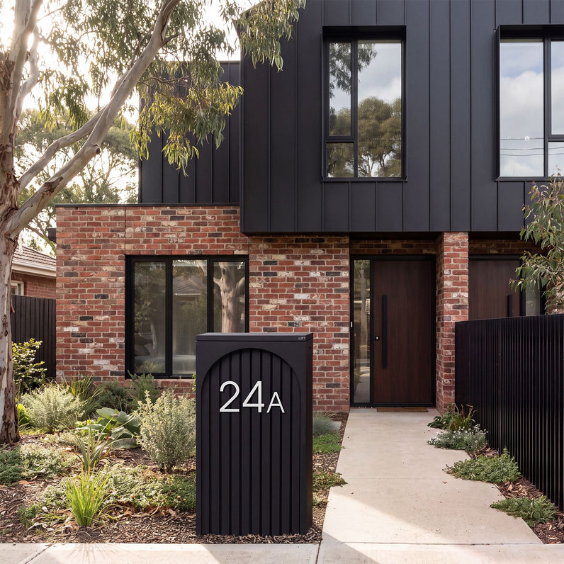 Cove Solar - Black Parcel Pillar Letterbox