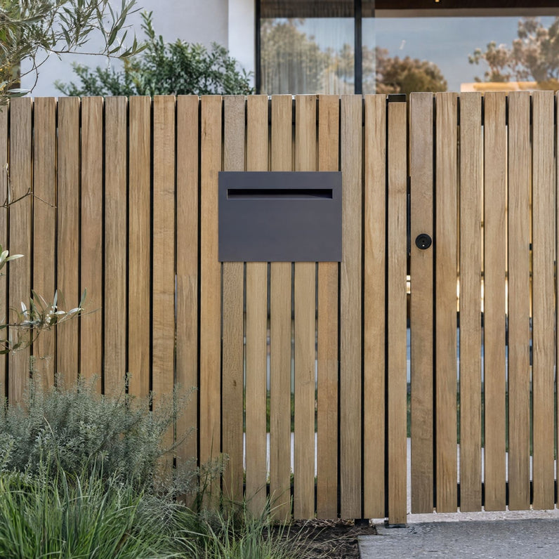Palazzo Large A4 Fence Letterbox - Charcoal