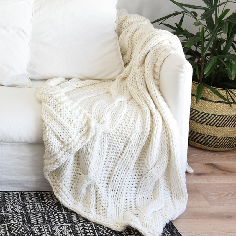 Claudette Chunky Knit Throw Blanket