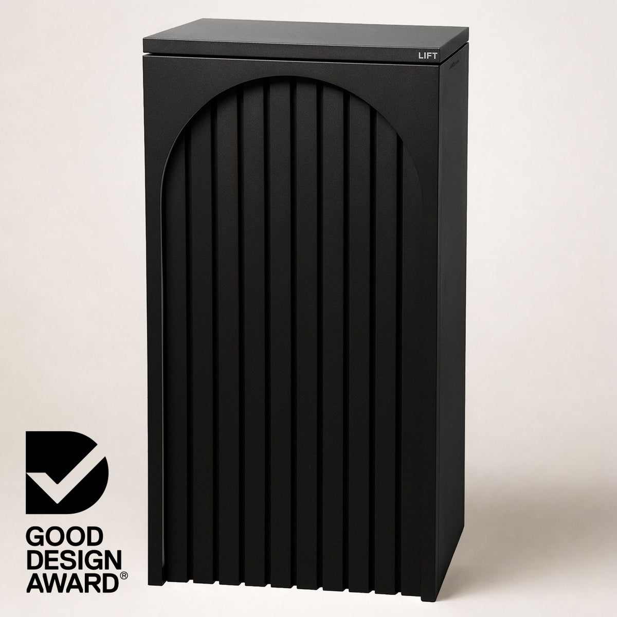 Cove Solar - Black Parcel Pillar Letterbox
