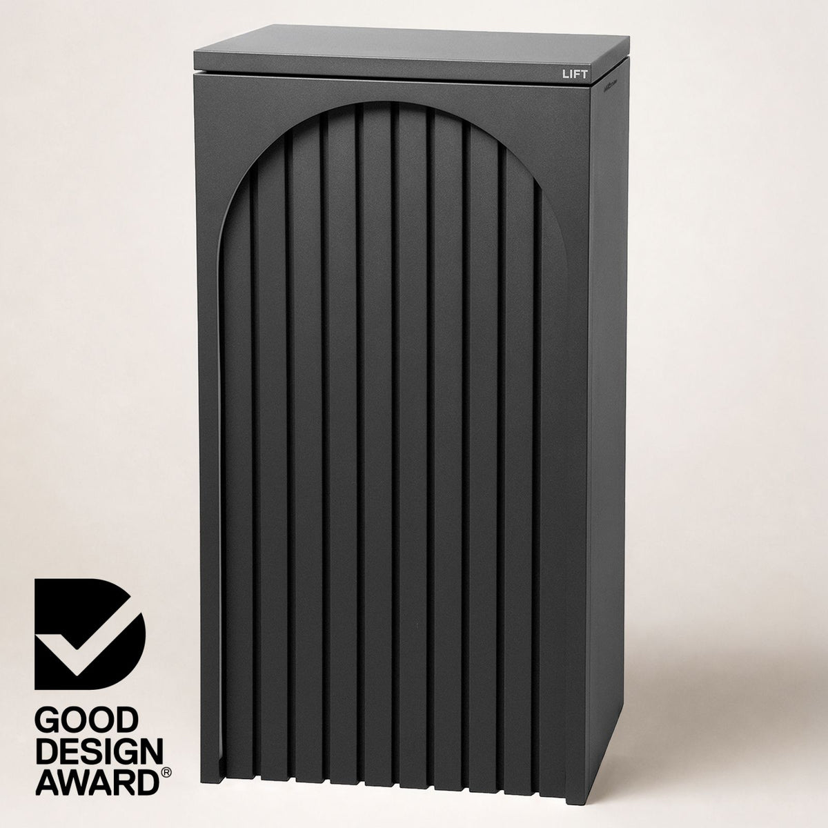 Cove Solar - Charcoal Parcel Pillar Letterbox