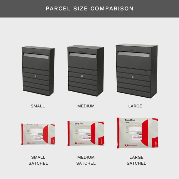 Florence Parcel Small Wall Mount Letterbox - Charcoal
