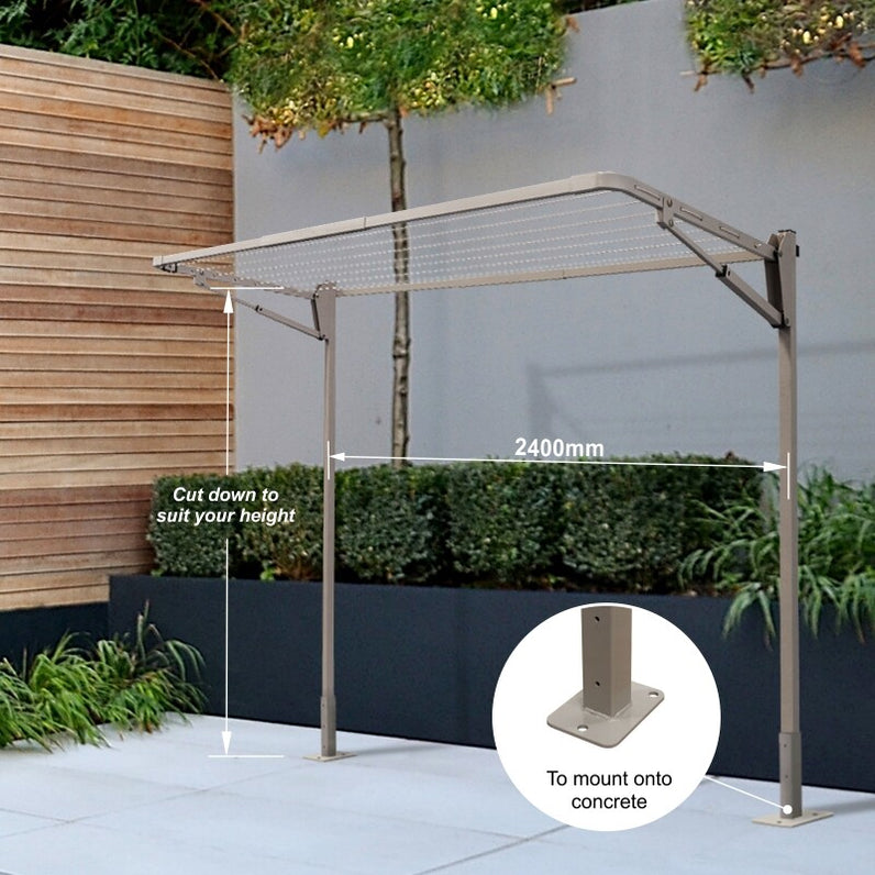 7 Line Folding Above Ground Mount Clothesline - Couples