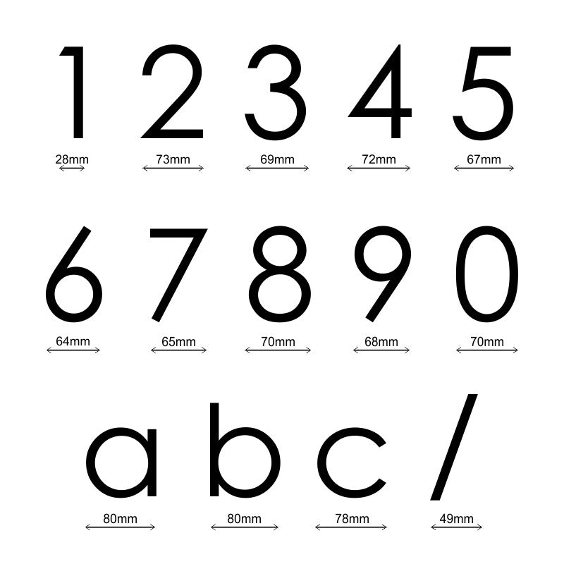 Decal Sticker House Numbers 110mm - Black