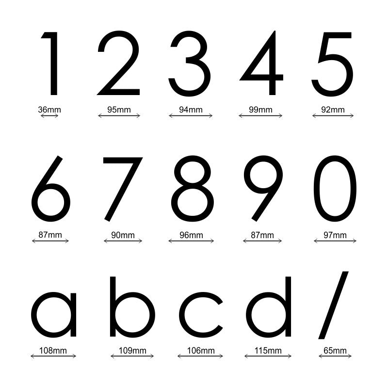 Decal Sticker House Numbers 150mm - Black