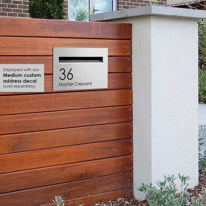 Chelsea Fence Slim Letterbox - Stainless Steel/Charcoal