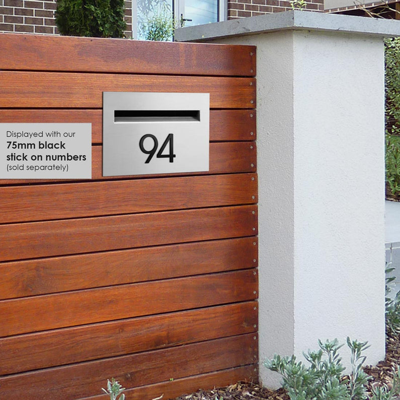 Chelsea Fence Slim Letterbox - Stainless Steel/Charcoal