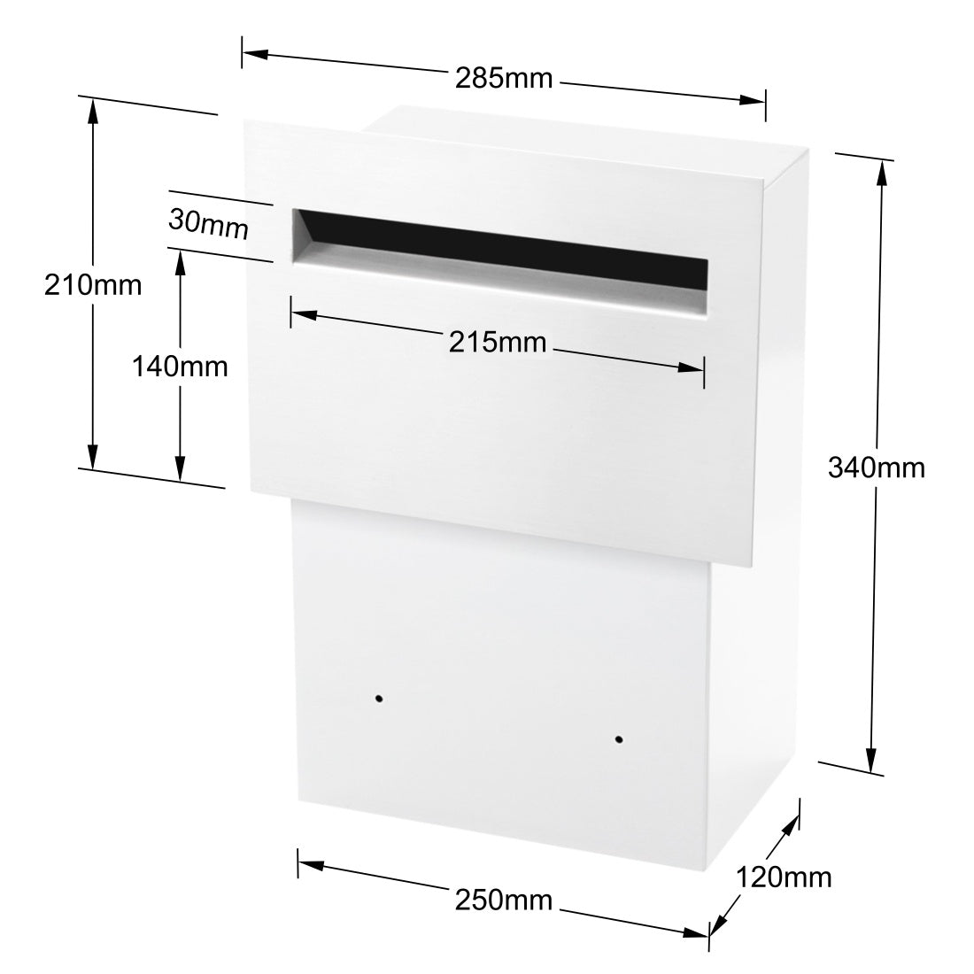 Chelsea Fence Slim Letterbox - Black