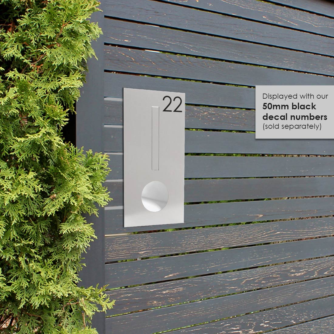 Hendon Fence/Brick Letterbox - Stainless Steel/Charcoal