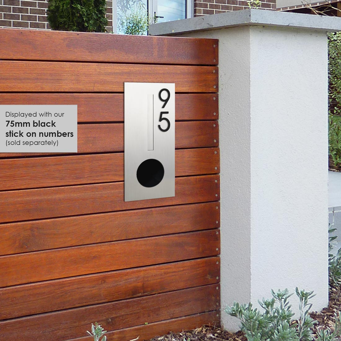 Regent Fence/Brick Letterbox - Stainless Steel/Black