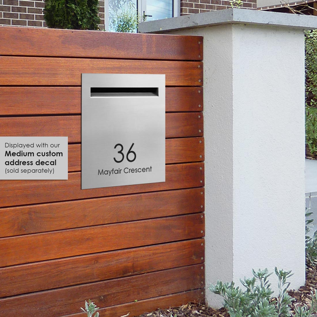 Stroud Fence Letterbox - Stainless Steel/Charcoal