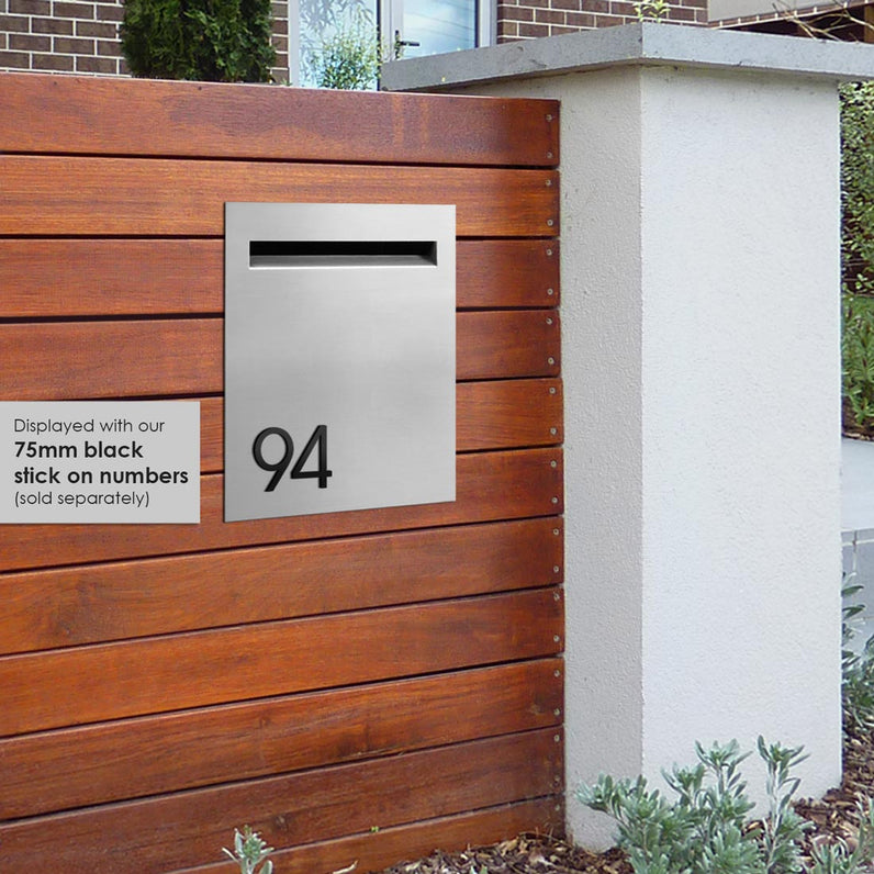 Stroud Fence Letterbox - Stainless Steel/White