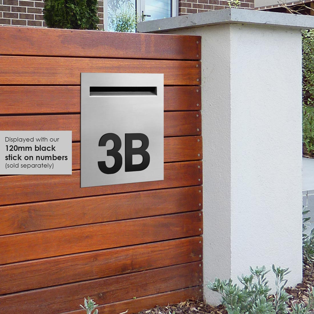 Stroud Fence Letterbox - Stainless Steel/Charcoal