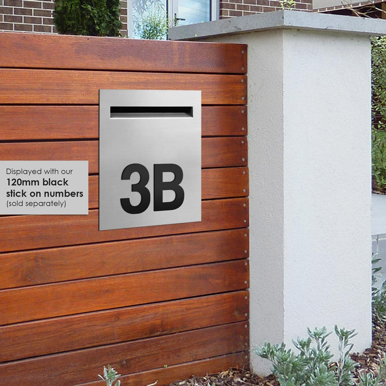 Stroud Fence Letterbox - Stainless Steel/White