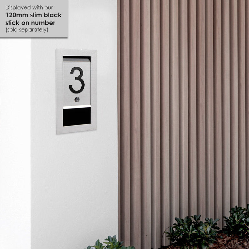 Boston Fence/Brick Letterbox - Stainless Steel/Charcoal