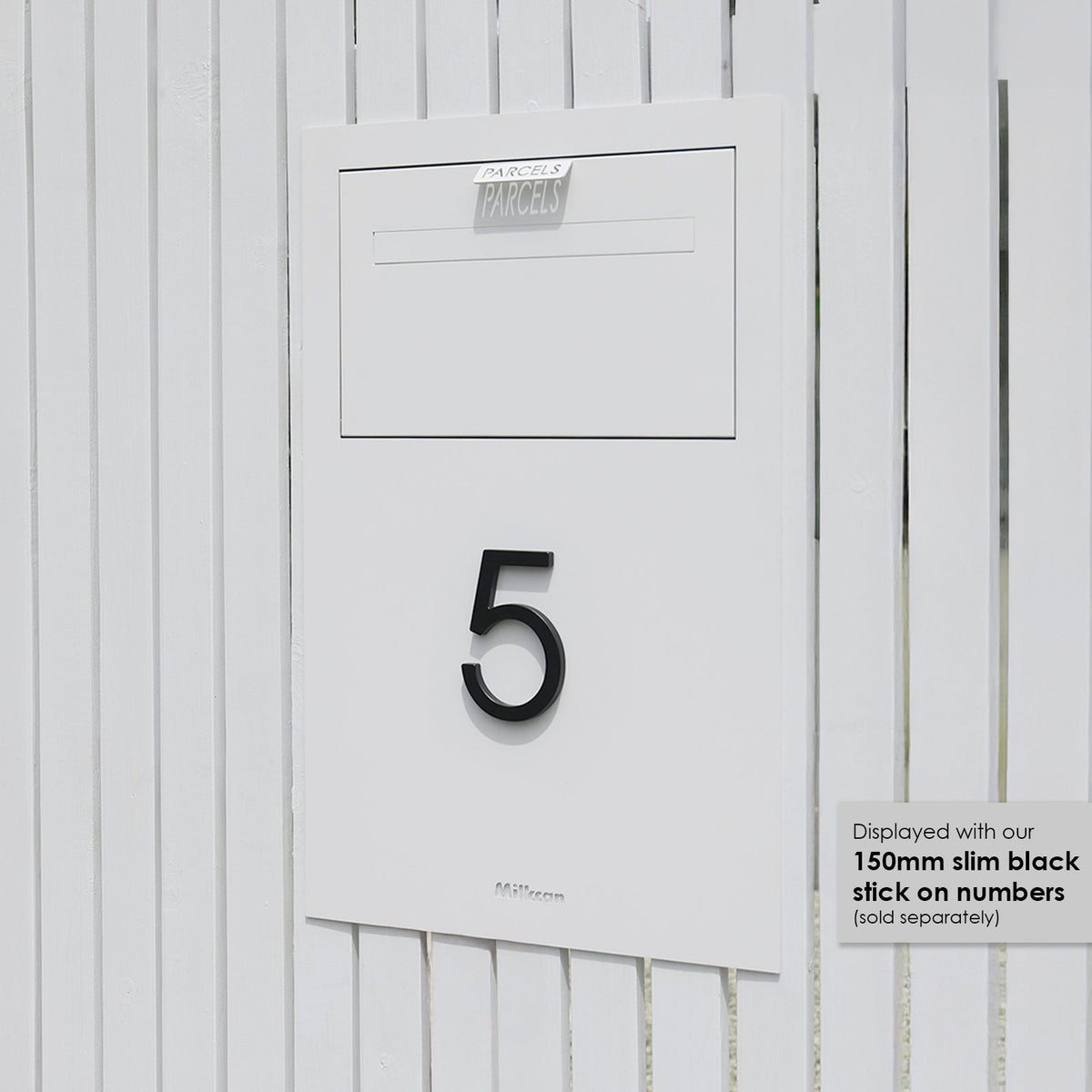 Zurich Slim Parcel Fence Letterbox - Black