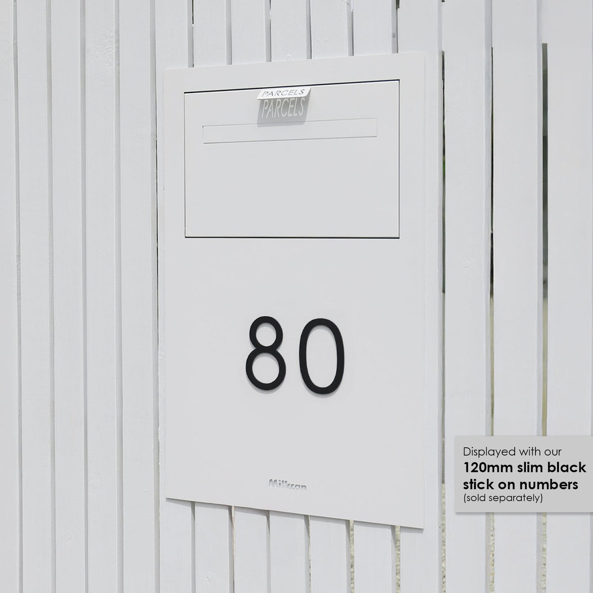 Zurich Slim Parcel Fence Letterbox - White