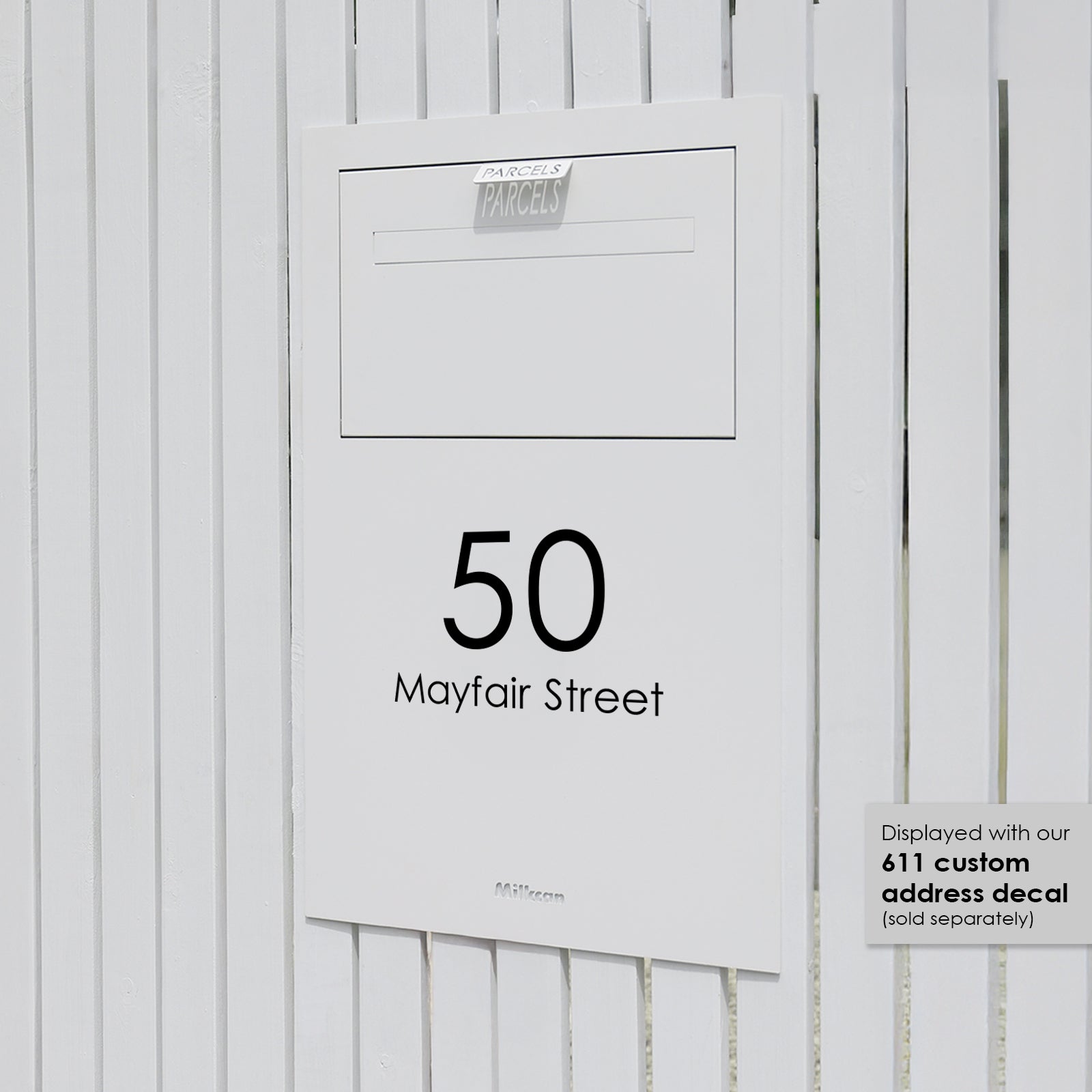 Zurich Slim Parcel Fence Letterbox - Stainless Steel