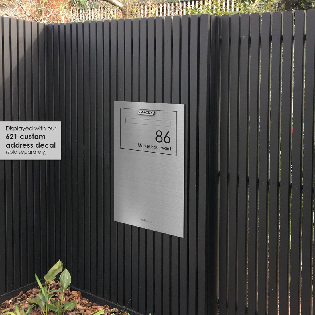Zurich Parcel Fence/Brick Letterbox - Stainless Steel/White