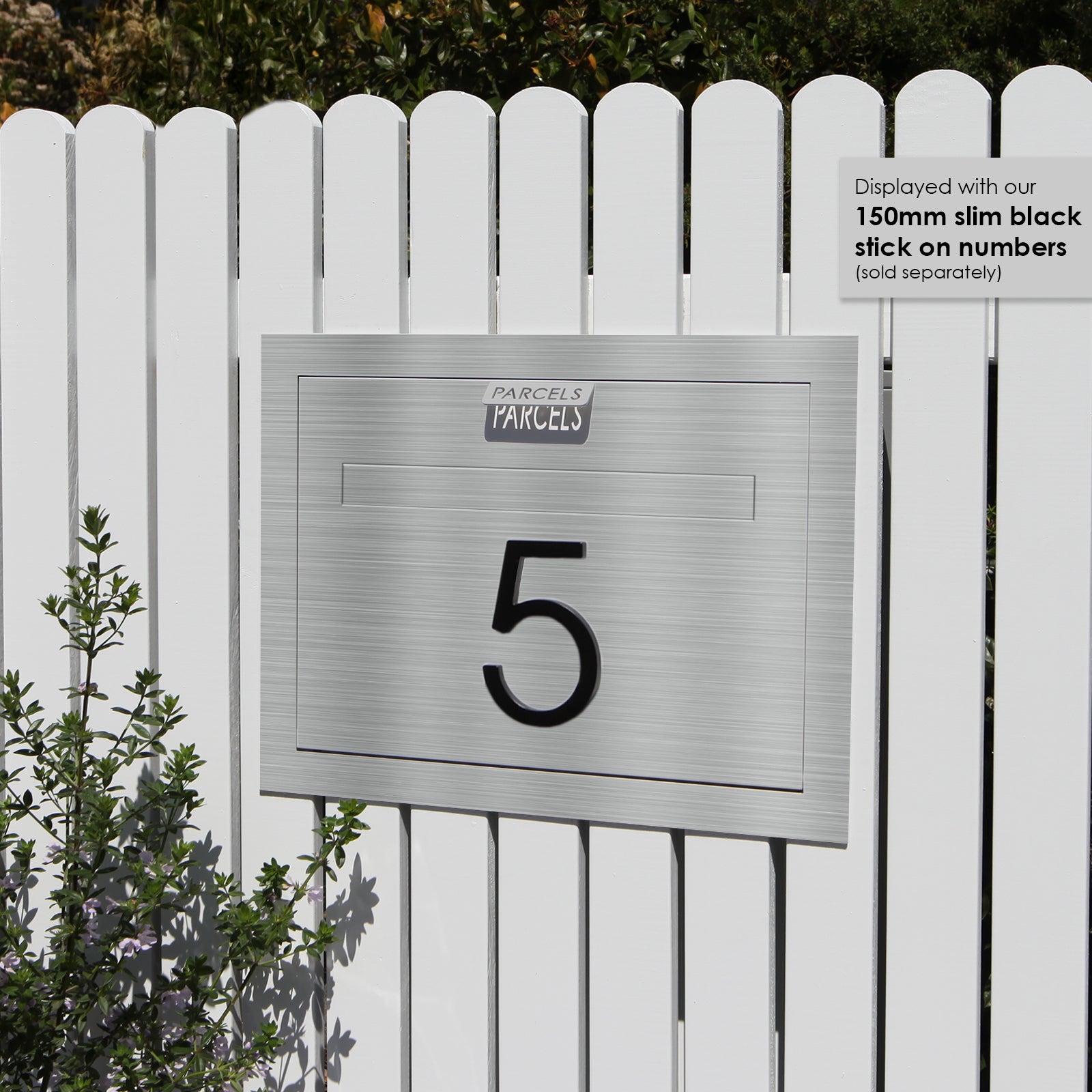 Geneva Large Parcel Fence/Brick Letterbox - Stainless Steel