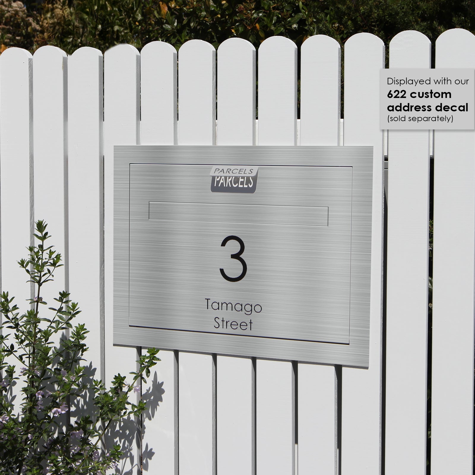 Geneva Large Parcel Fence/Brick Letterbox - Stainless Steel