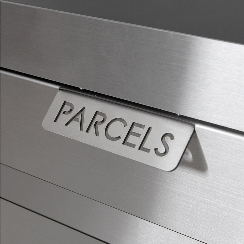 Geneva Large Parcel Fence/Brick Letterbox - Stainless Steel/White