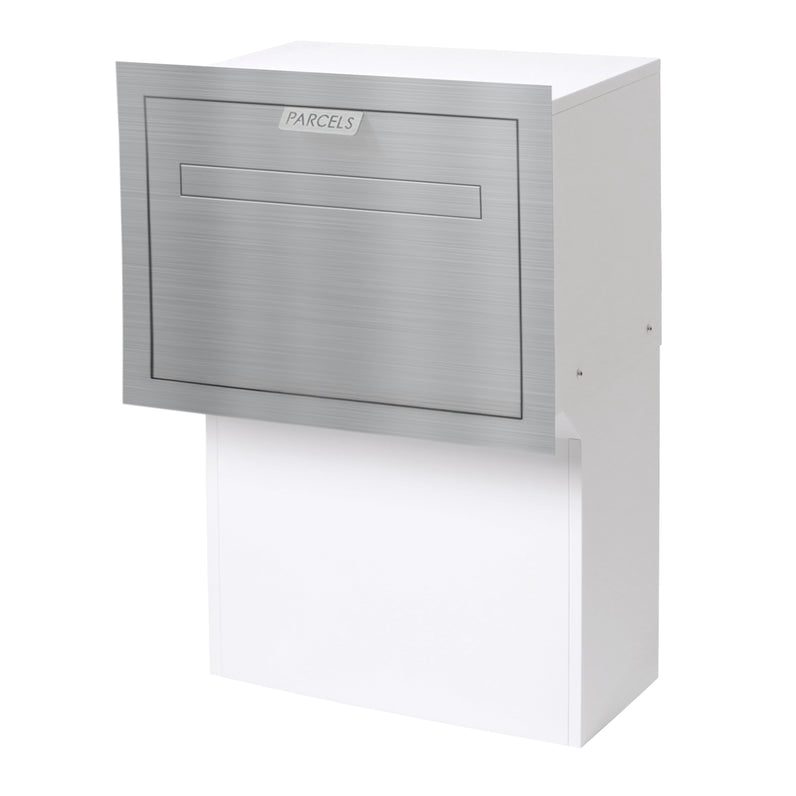 Geneva Large Parcel Fence/Brick Letterbox - Stainless Steel