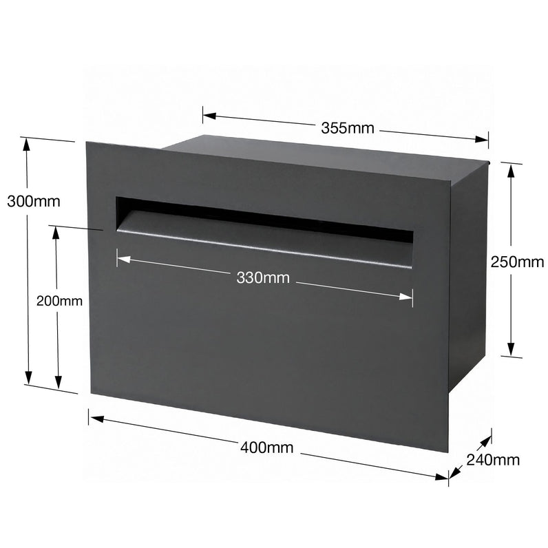 Palazzo Large A4 Fence Letterbox - Charcoal