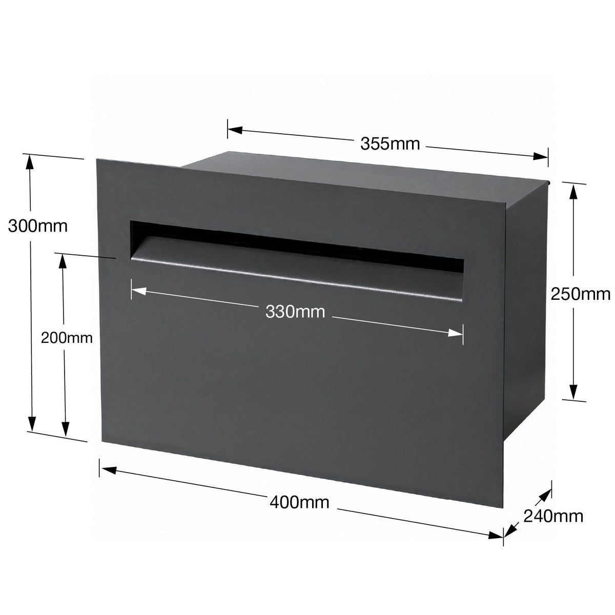 Palazzo Large A4 Fence Letterbox - Charcoal