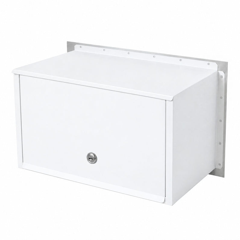 Palazzo Large A4 Fence Letterbox - Stainless Steel/White