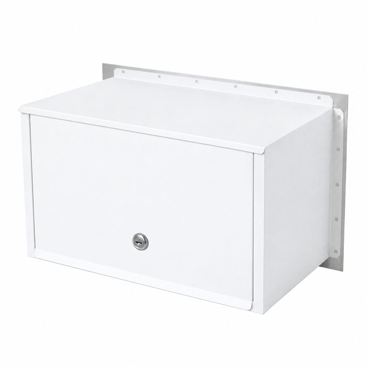 Palazzo Large A4 Fence Letterbox - Stainless Steel/White