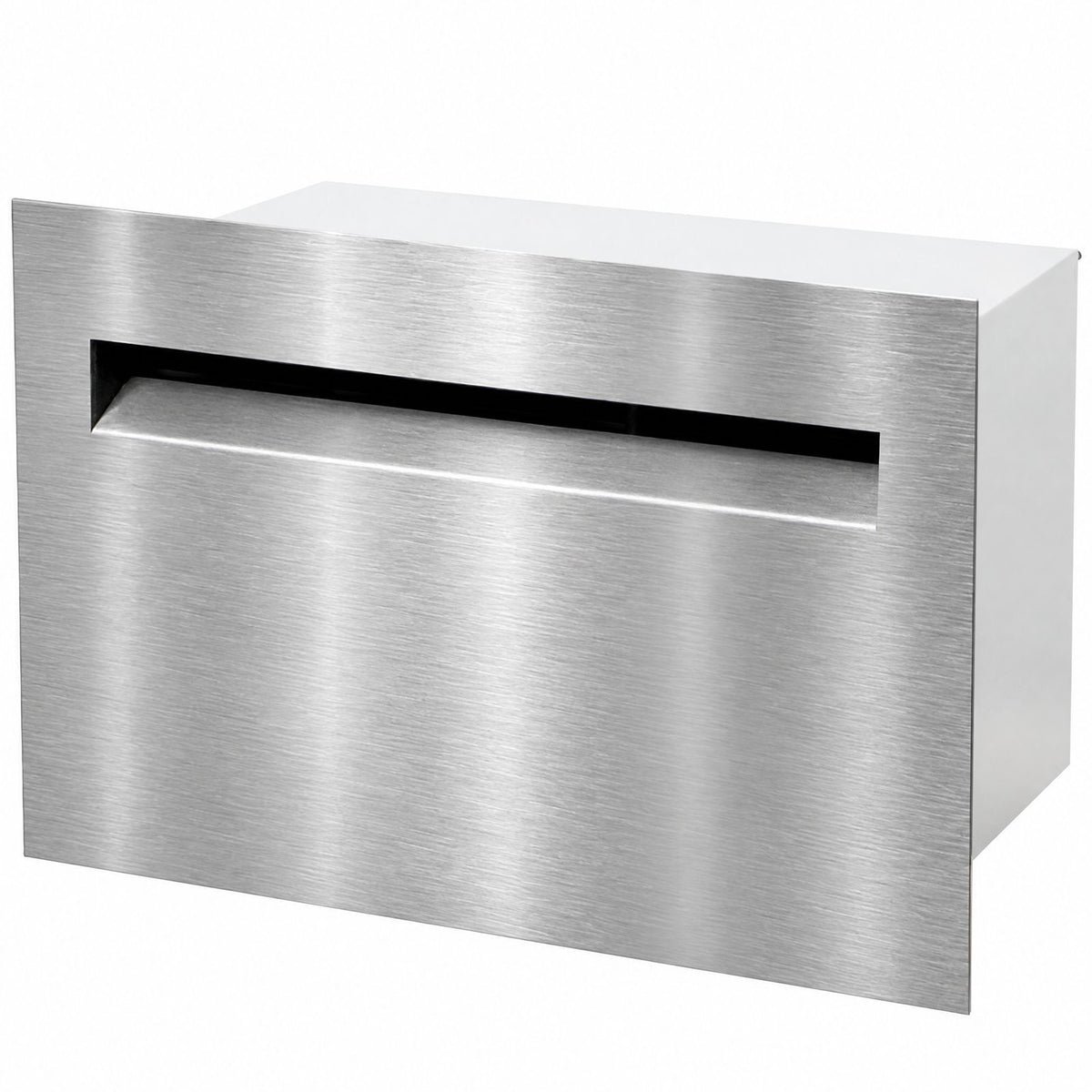 Palazzo Large A4 Fence Letterbox - Stainless Steel/White