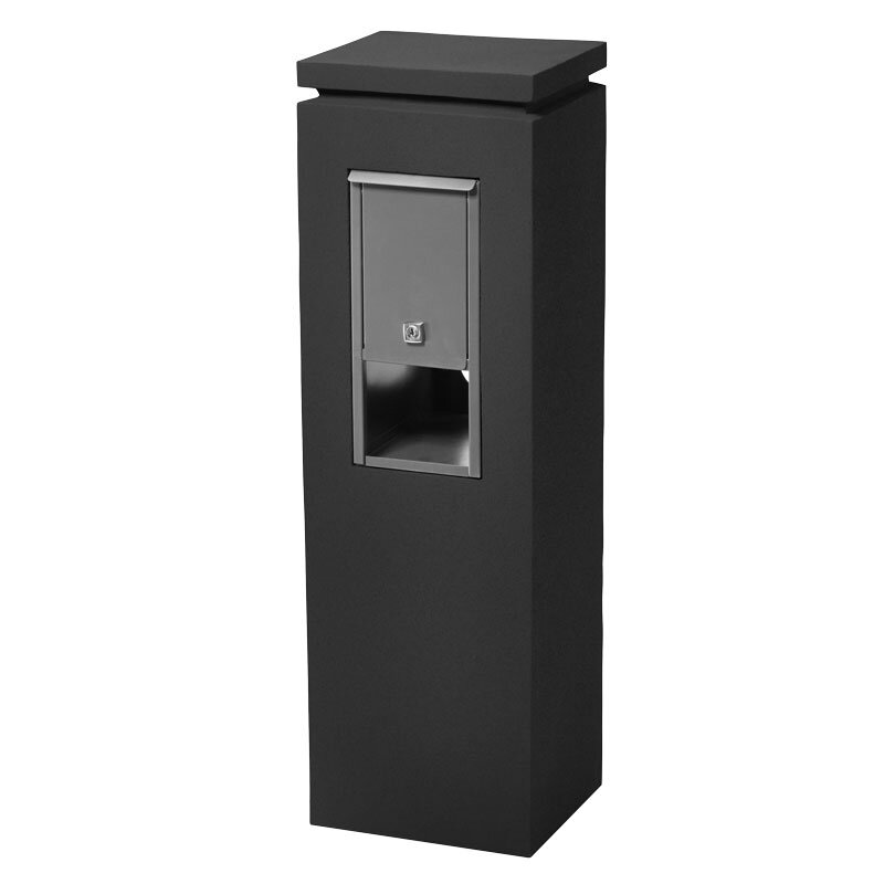 Madrid Pillar Letterbox - Black