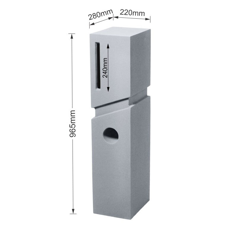 Spa Pillar Letterbox - Black