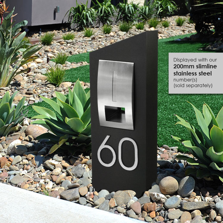 Monaco Pillar Letterbox - Black