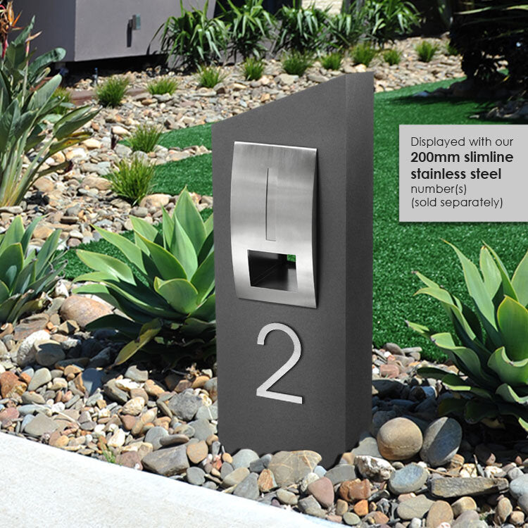 Monaco Pillar Letterbox - Grey