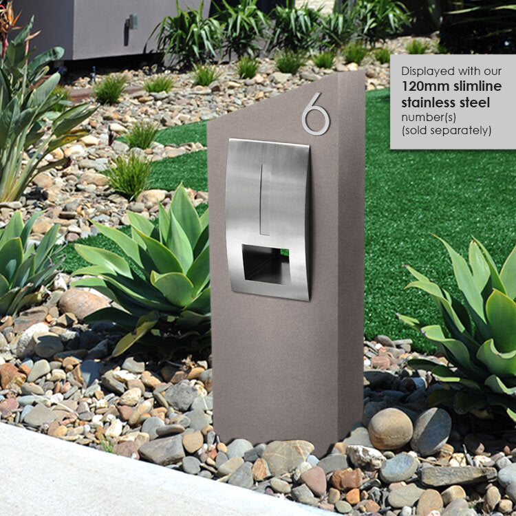 Monaco Pillar Letterbox - Mocca