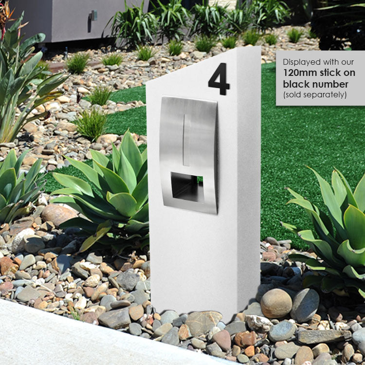 Monaco Pillar Letterbox - White